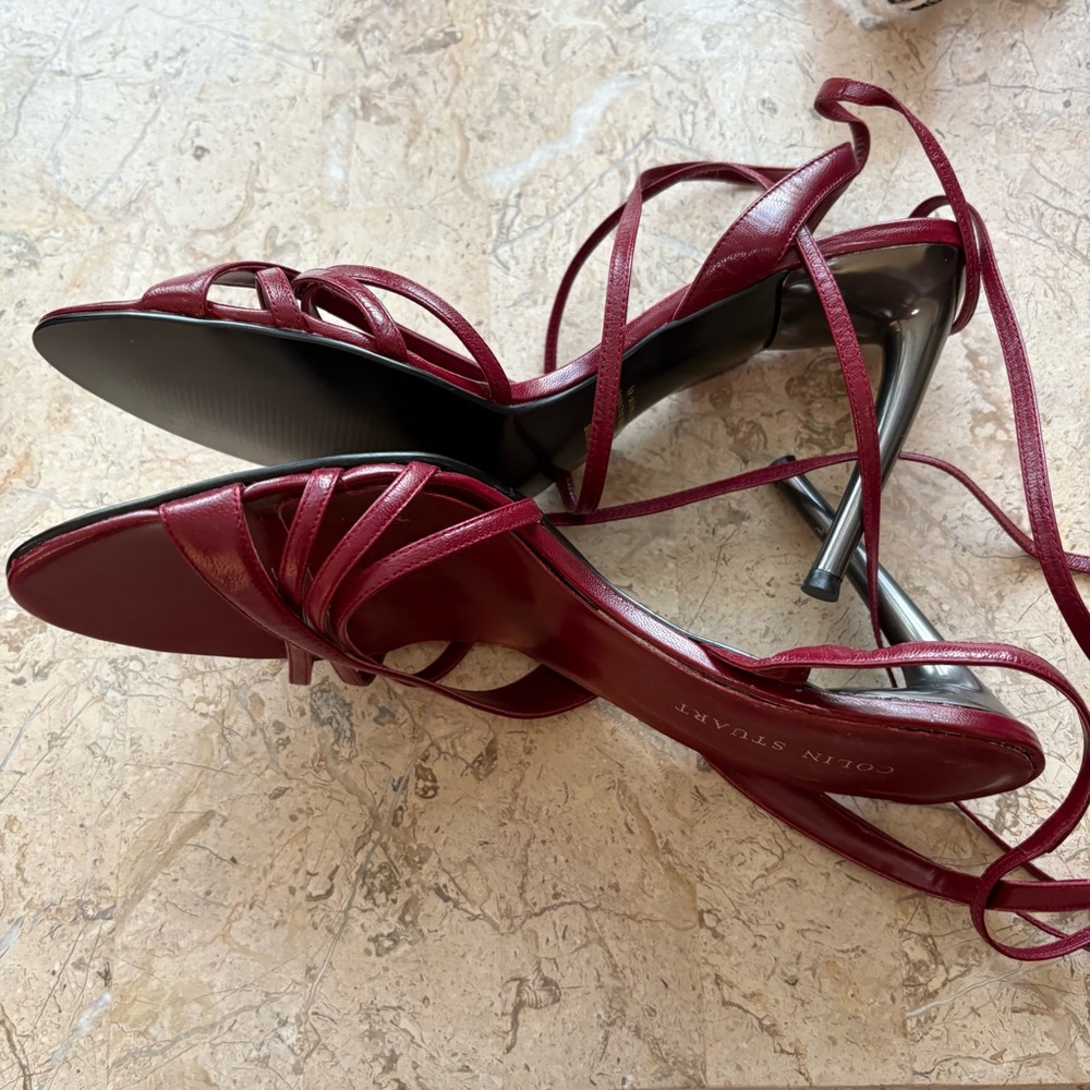 Genuine Leather Upper High Heel Colin Stuart Strappy Open Toe Size 8.5